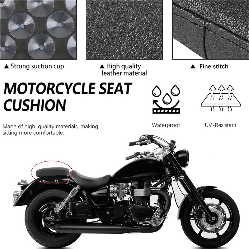 Suction Cup Pillion Passenger Pad Seat Black for Harley Chopper Dyna