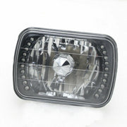DURAFORCE For 1984-1995 Isuzu Pickup PAIR 5x7" 7x6" inch LED Blue Headlights Lens Clear