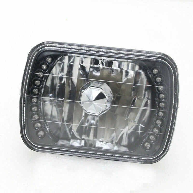 DURAFORCE For 1984-1995 Isuzu Pickup PAIR 5x7" 7x6" inch LED Blue Headlights Lens Clear
