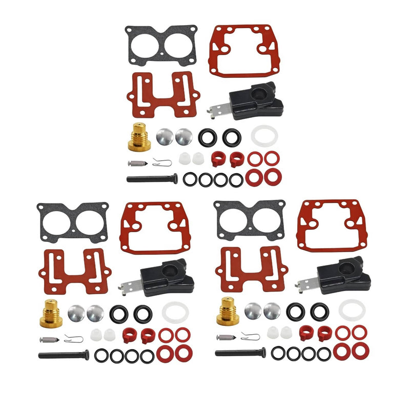 DURAFORCE 439076 398526 Carburetor Repair Kit Assembly for OMC BRP Johnson Evinrude 3 Pcs