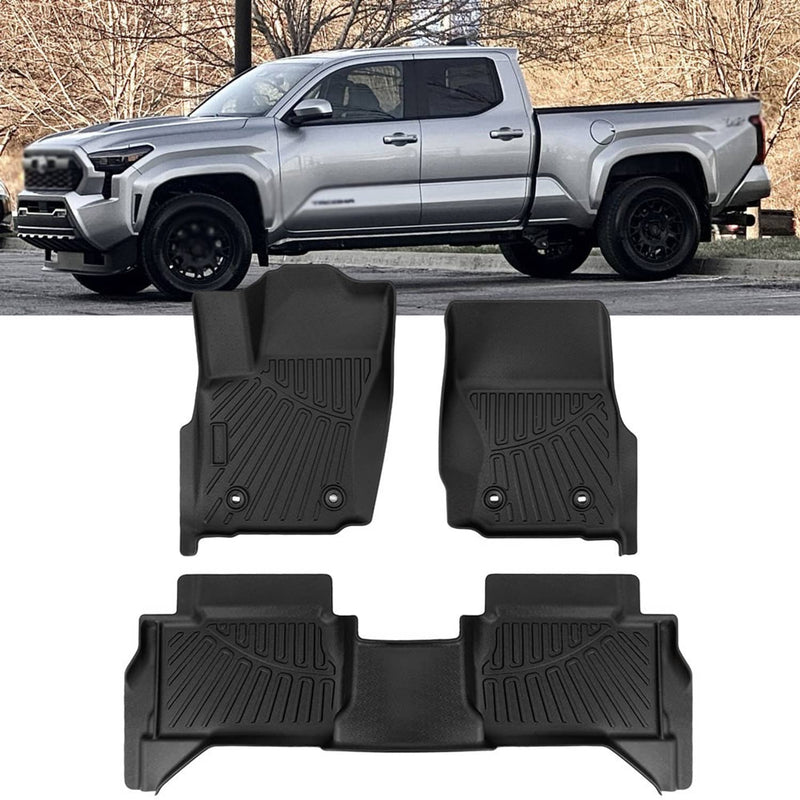 Floor Mats for Toyota Tacoma 2024 2025 2026 Auto Tran 1st & 2nd Row Liner