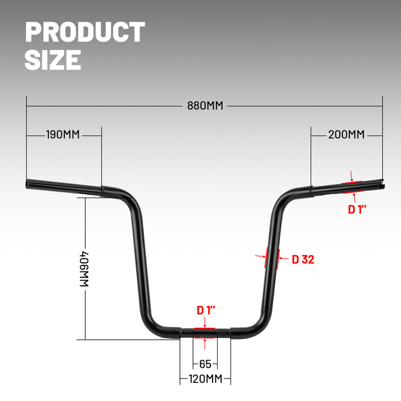 APE Hanger Bars Rise 16" Handlebar for Harley Softail Touring Road King