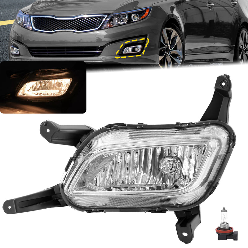 Front Bumper Fog Light Lamp With Bulbs Left Driver Side for Kia Optima 2014-2015