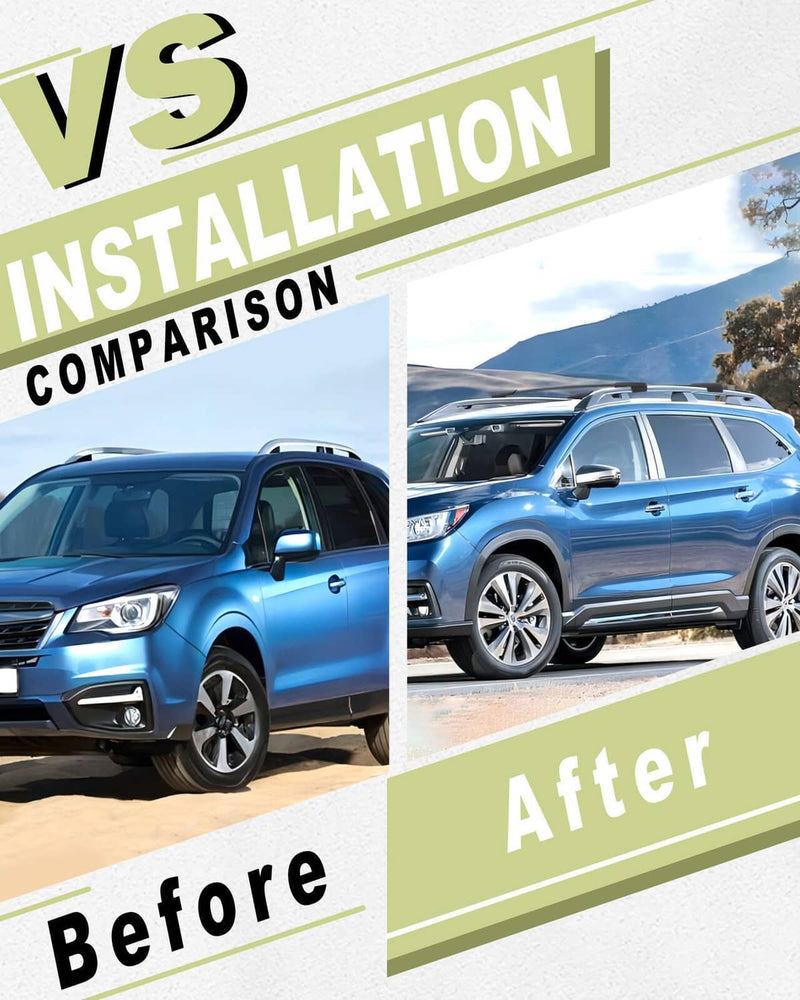 Aluminum Roof Rack Cross Bars Rail for Subaru Forester 2014-2024 Pair Black