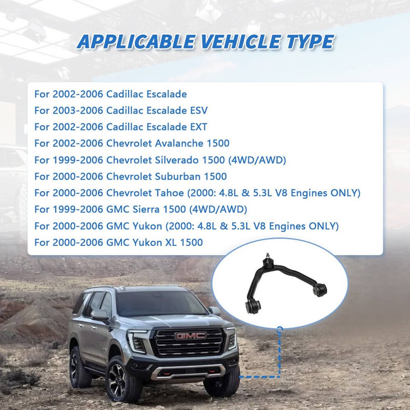 Upper Front Control Arm Ball Joints Tie Rods for Chevy Tahoe GMC Yukon Escalade