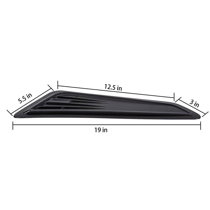 DURAFORCE Black Bonnet Hood Vent Scoop Covers for Chevy Camaro 2016-23 2019 2020 1LT LT RS