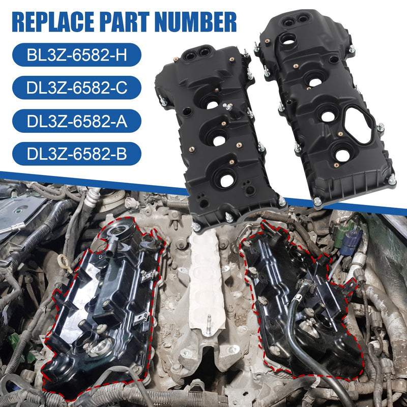 2Pcs Valve Covers for Ford F-150 2013-2016 Expedition 2015-17 3.5L Turbo