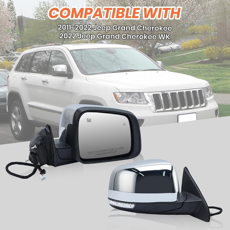 68236930AF Left Manual Fold Mirror Blind Spot for Jeep Grand Cherokee 11-22