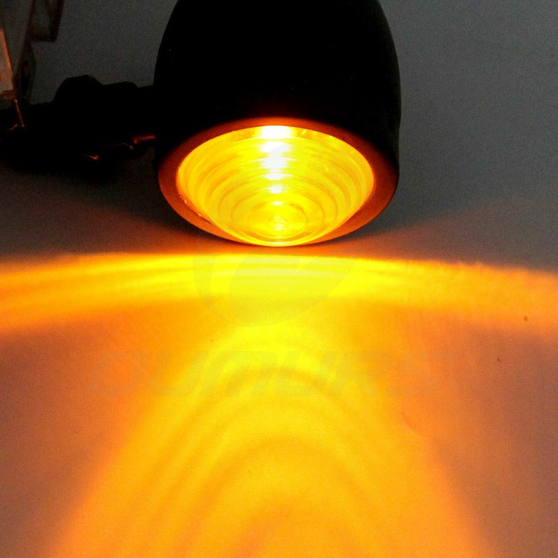 2Pcs 12V Motorcycle Bullet Turn Signal Light Indicators Blinkers Amber Universal
