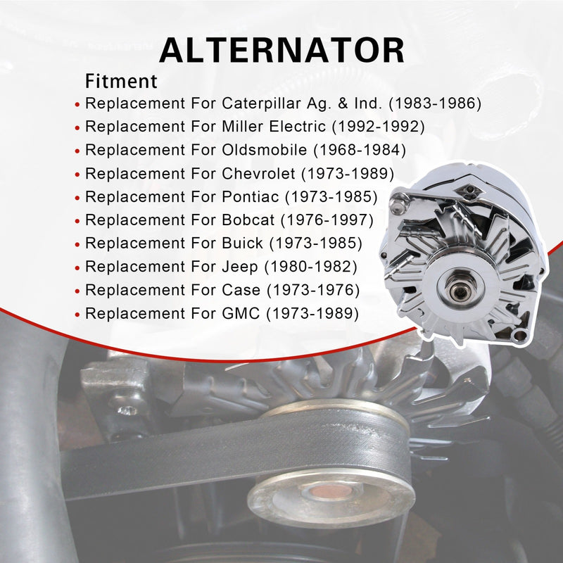ADR0335-C Chrome Alternator for SBC BBC Chevy GM 1 Wire Street Rod High Output