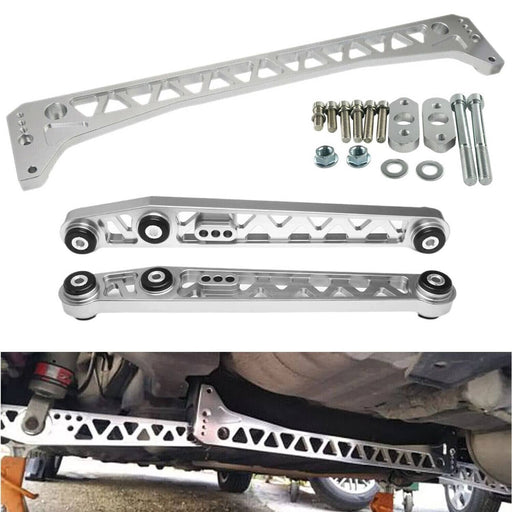 DURAFORCE Silver Billet Rear Lower Control Arm Subframe Brace for Honda Civic EK 1996-2000