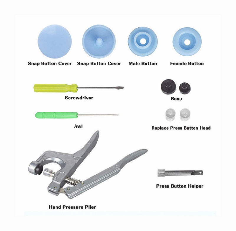 Snap Pliers T5 150 Plastic Snaps No-Sew Buttons Fastener Kit for Fabric