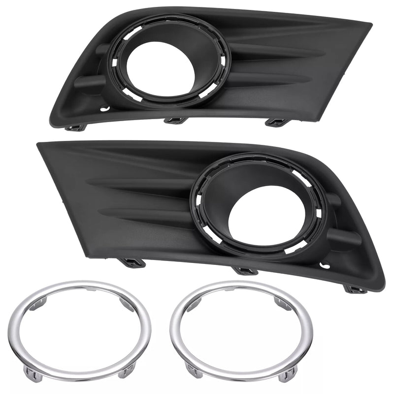 Left Right Fog Light Cover Bezel With Chrome Ring Trim for Honda Pilot 2012-2015