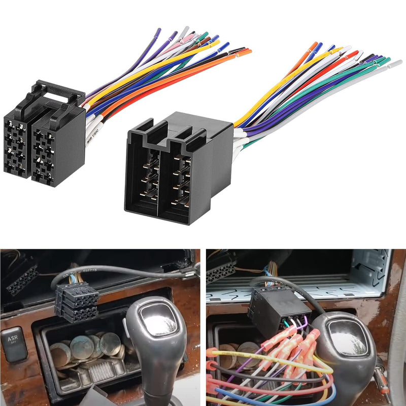 16 Pin ISO Radio Wire Harness Adapter for Peterbilt Freightliner Volvo Mack