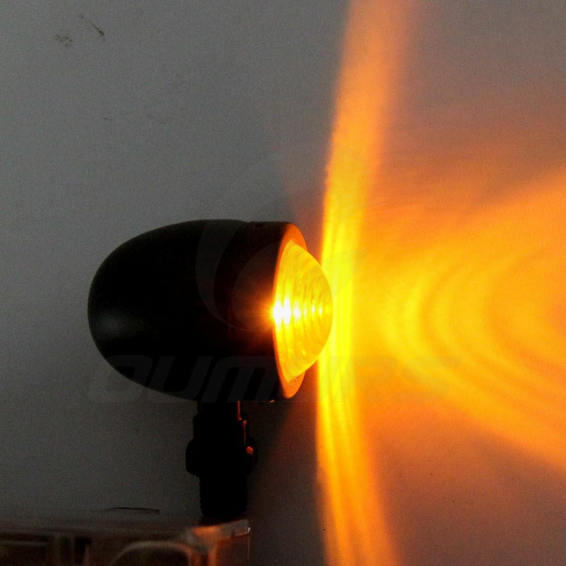 2Pcs 12V Motorcycle Bullet Turn Signal Light Indicators Blinkers Amber Universal