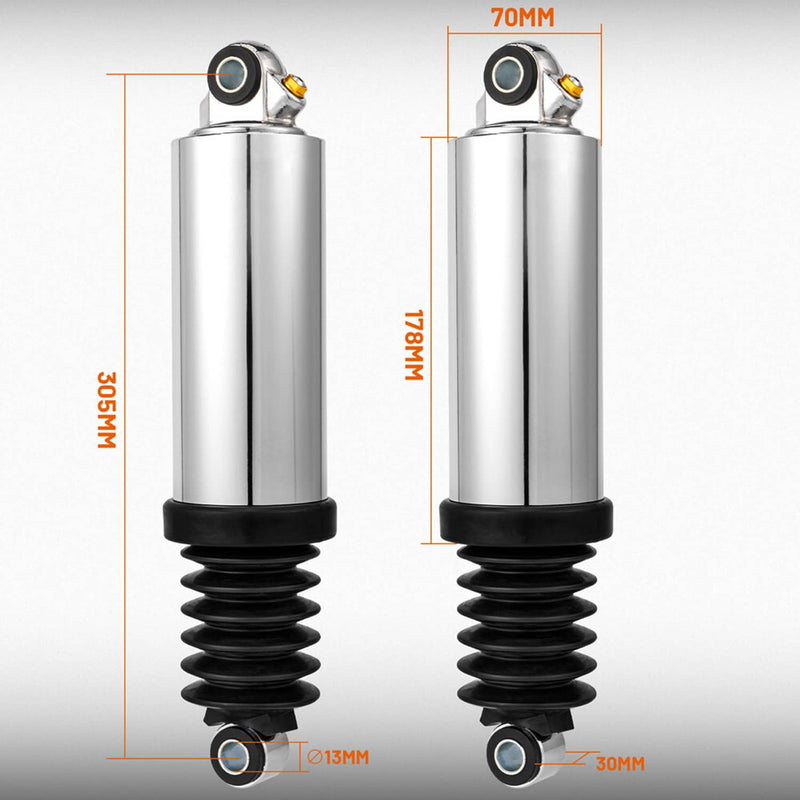 Adjustable 12" Rear Air Shocks for Harley Road King Street Glide Electra Glide