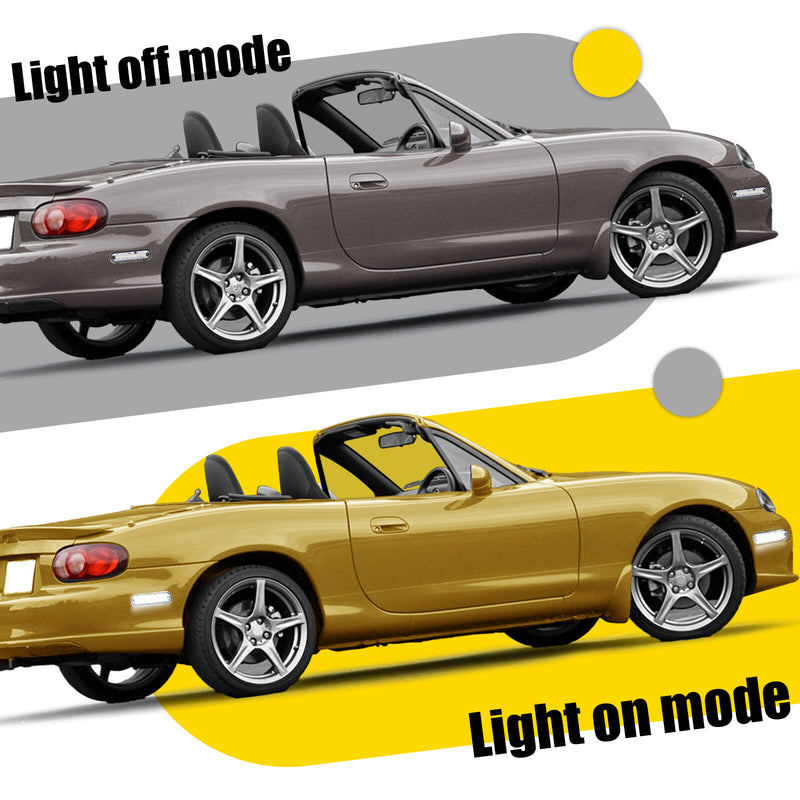 Clear Front Rear LED Side Marker Light for Mazda Miata MX-5 1990-2005 4PCS