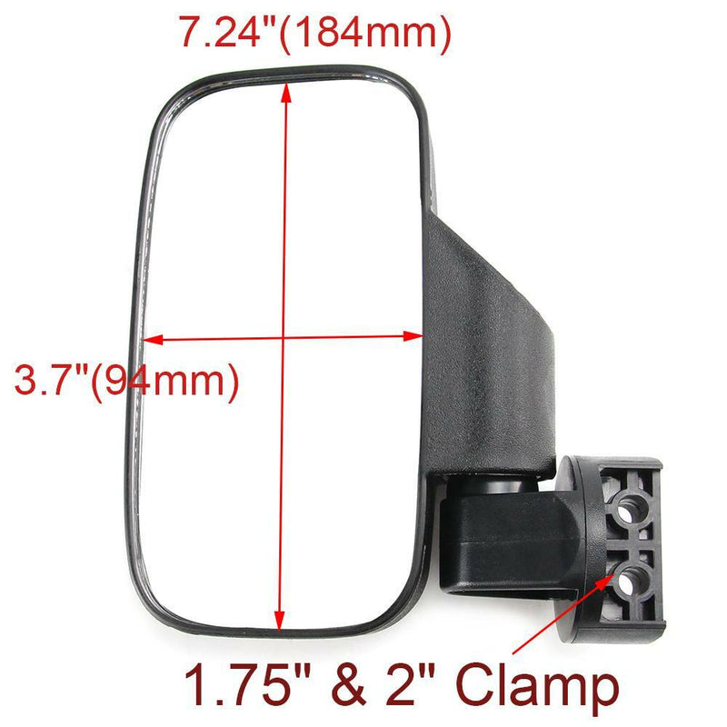 UTV Side Mirrors Rear View Set 1.75" 2" Clamp for Polaris RZR Roll Cage
