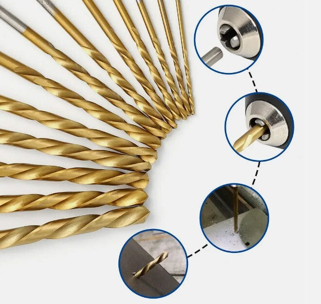 13 PC Left Handed Drill Bit Set Backwards Steel Bolt Remover
