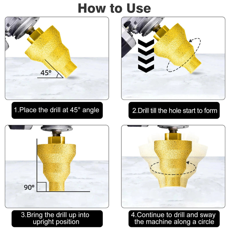 M10 Thread Diamond Core Stepped Pagoda Drill Bit Multi-Layer Conical Hole Opener