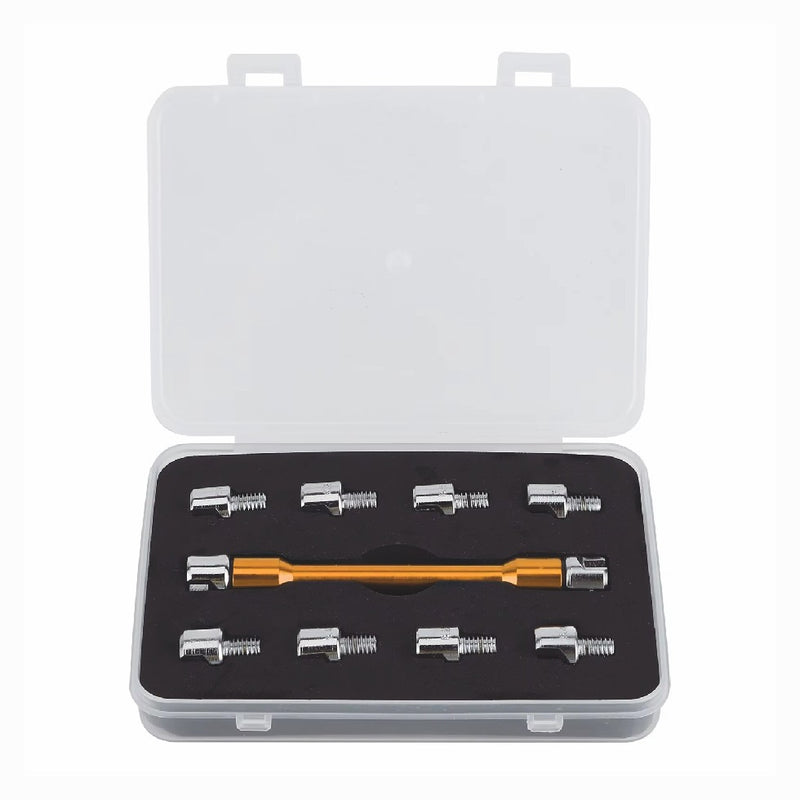 Universal Motorcycle Wheel Spoke Wrench CNC Kit Repair Tool Gold Tone 5.0-6.8