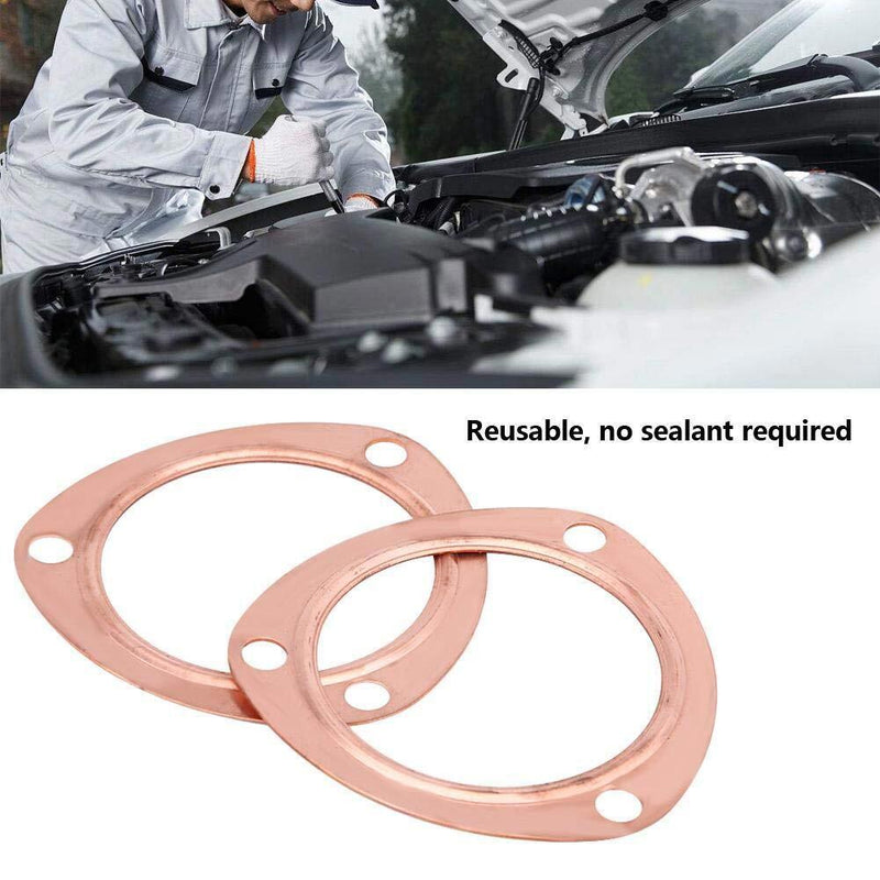 3" Copper Header Exhaust Collector Gaskets Flanges Universal 3 Bolt 2Pcs