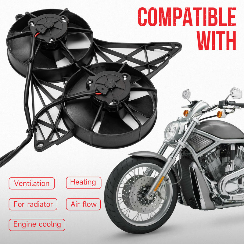 Black Radiator Fan with Bracket for Harley V-Rod VRSC VRSCB VRSCD VRSCDX