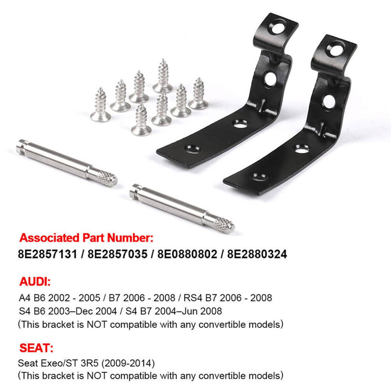 Glove Box Lid Hinge Repair Brackets Kit for Audi A4 S4 RS4 B6 B7 8E