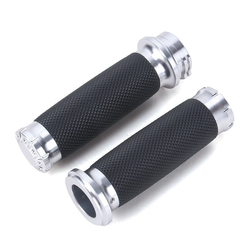 1" Chrome Handlebar Hand Grips for Harley Dyna Sportster XL 1200 883