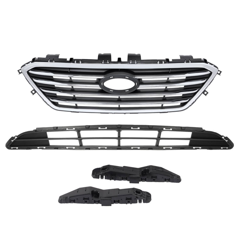 DURAFORCE Front Upper Lower Grille Bumper Bracket for Hyundai Sonata 2015-2017 4 Pieces