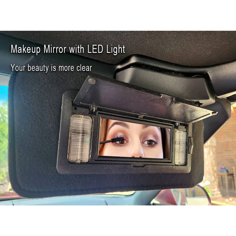 2Pcs Sun Visors with Vanity Mirror LED Light for Chevy Corvette C4 1984-1996 5.7
