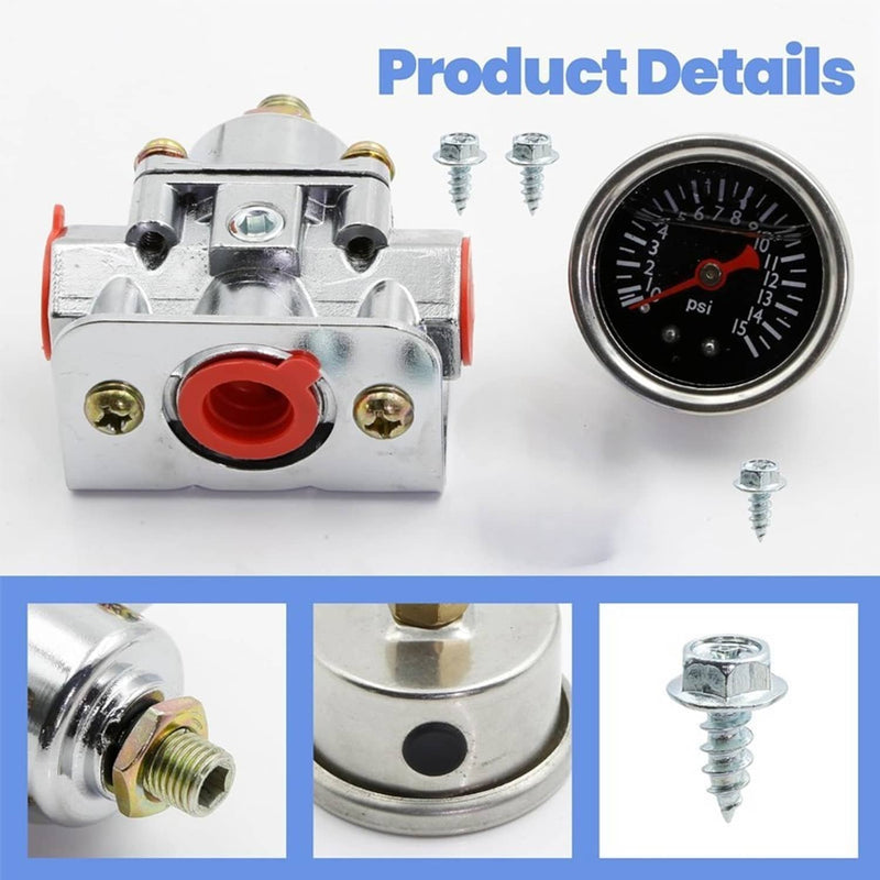 12-804 Low Fuel Pressure Regulator Gauge for Carburetor Carb Quick Fuel
