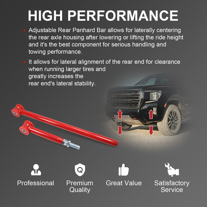 Adjustable Rear Panhard Track Bar for GMC Chevy Suburban 2500 Red