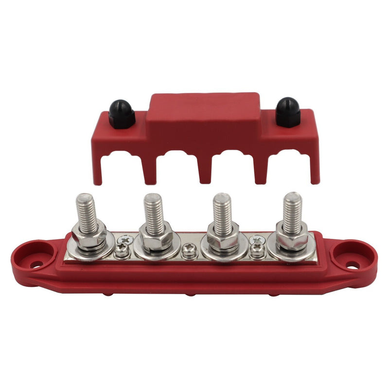 Power Distribution Block 12V 250A Bus Bar 4 x 5/16" Stud Marine 6 x #8 Screws