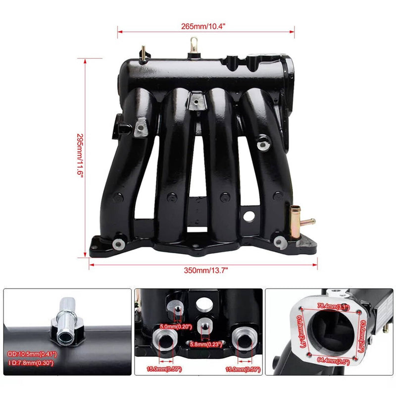 D-Series Intake Manifold +70mm Throttle Body for Honda Civic CRX Del Sol D15 D16