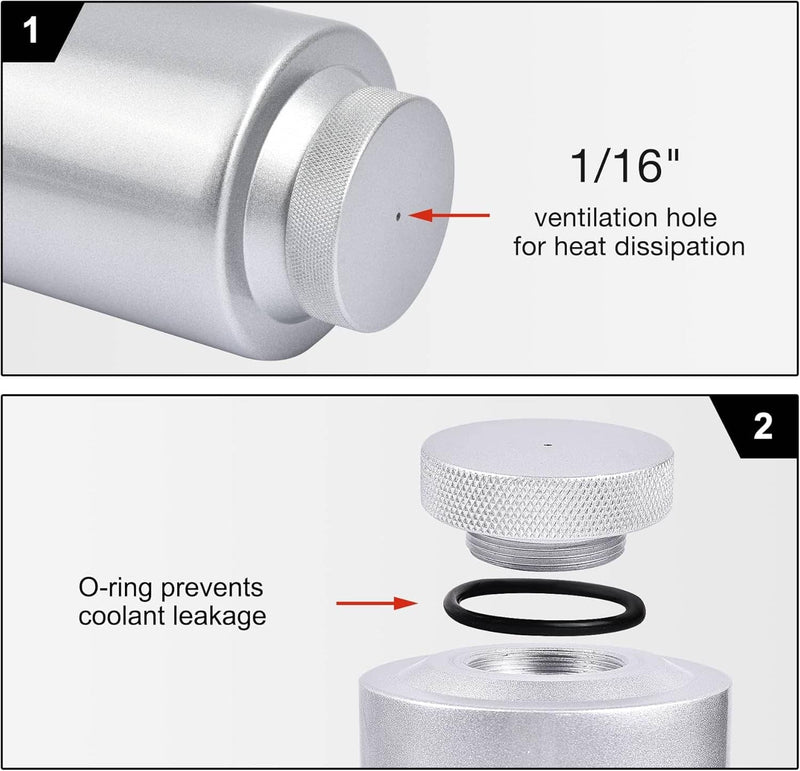 Universal Radiator Coolant Overflow Reservoir Tank 800ml Aluminum Silver