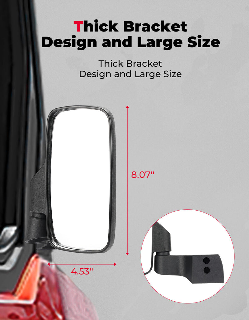 For Polaris Ranger XP 1000 Northstar 2889241 Side View Mirrors Hard Door Mount