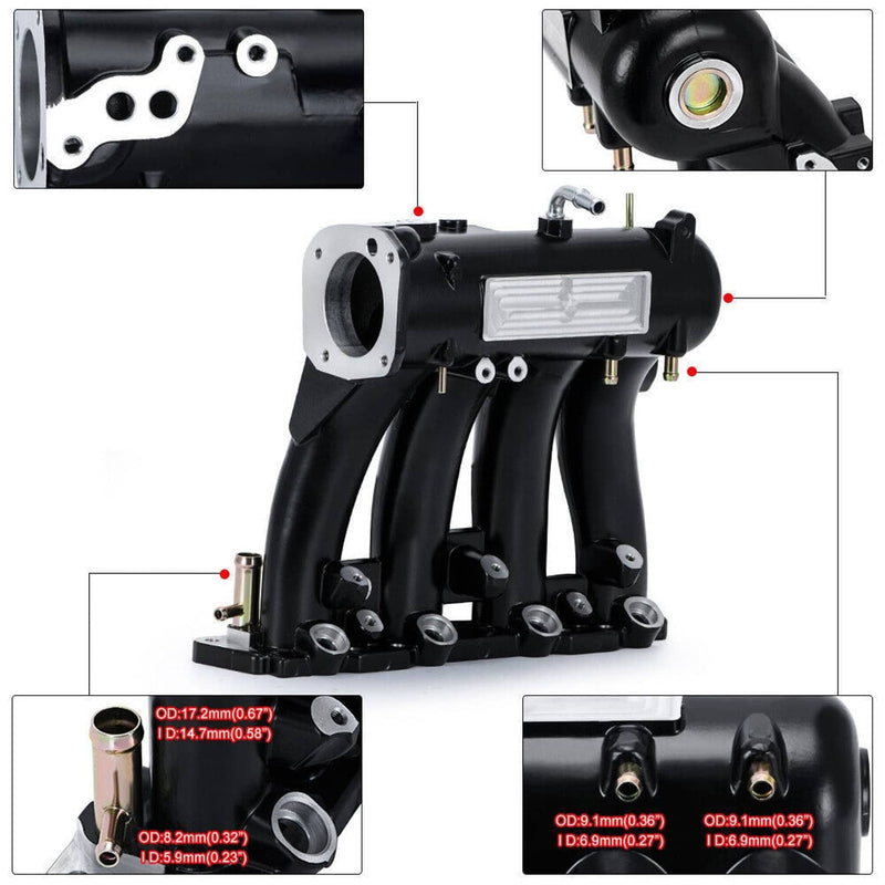 D-Series Intake Manifold +70mm Throttle Body for Honda Civic CRX Del Sol D15 D16