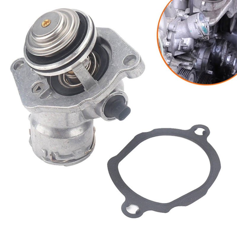 Engine Coolant Thermostat Assembly with Sensor for Mercedes C300 C350 E350 ML350