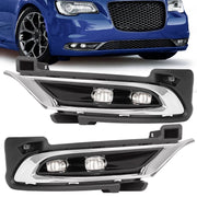 DURAFORCE LED Chrome Fog Lights Driver Passenger Side for Chrysler 300 2015-2024 2021 Pair