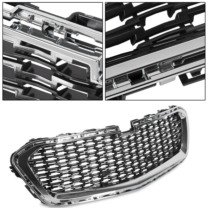 DURAFORCE Fit 2014 2016 Chevrolet Malibu 14-16 Front Bumper Center Grill Chrome Grille