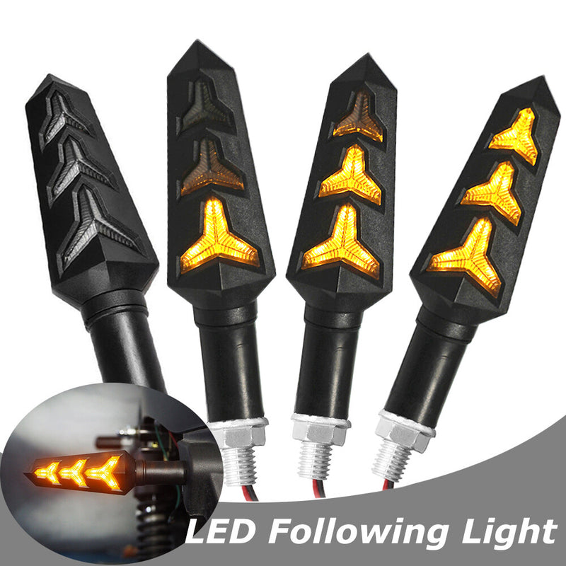 4pcs Universal LED Amber Turn Signal Blinker Light Indicators for Motorcycle Bik