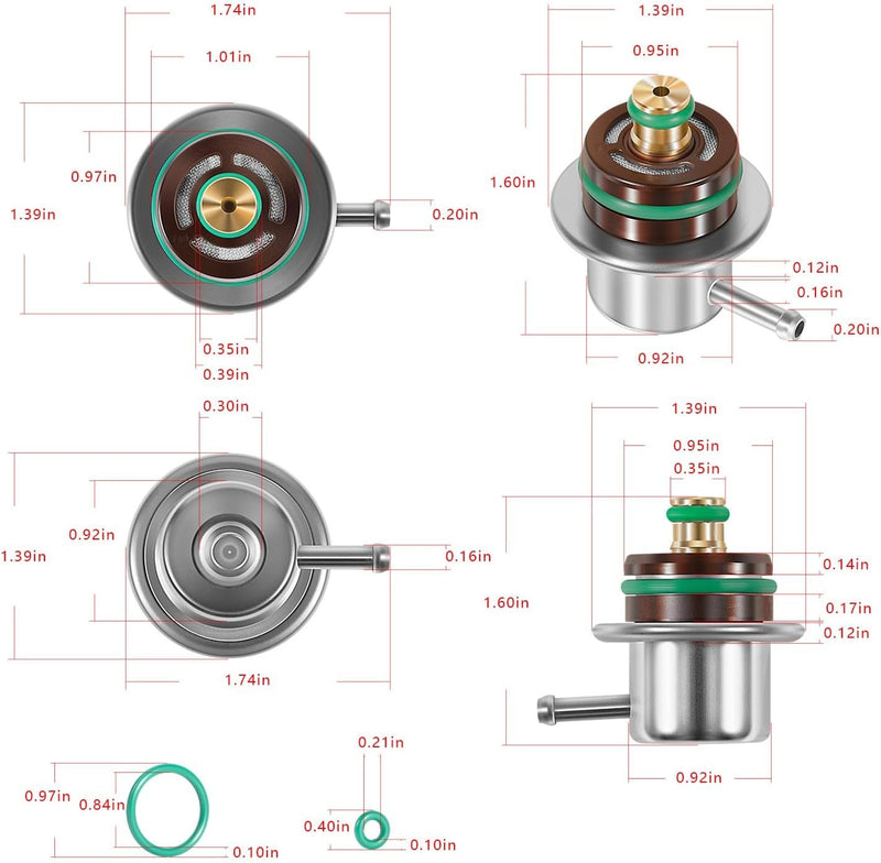 Fuel Pressure Regulator for Volvo Penta Mercruiser 4.3 5.0 5.7 6.2L Engines