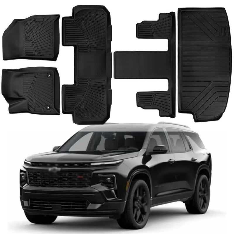 Front Rear Floor Mats Cargo Liner Carpet for Chevrolet Traverse 2018-2025