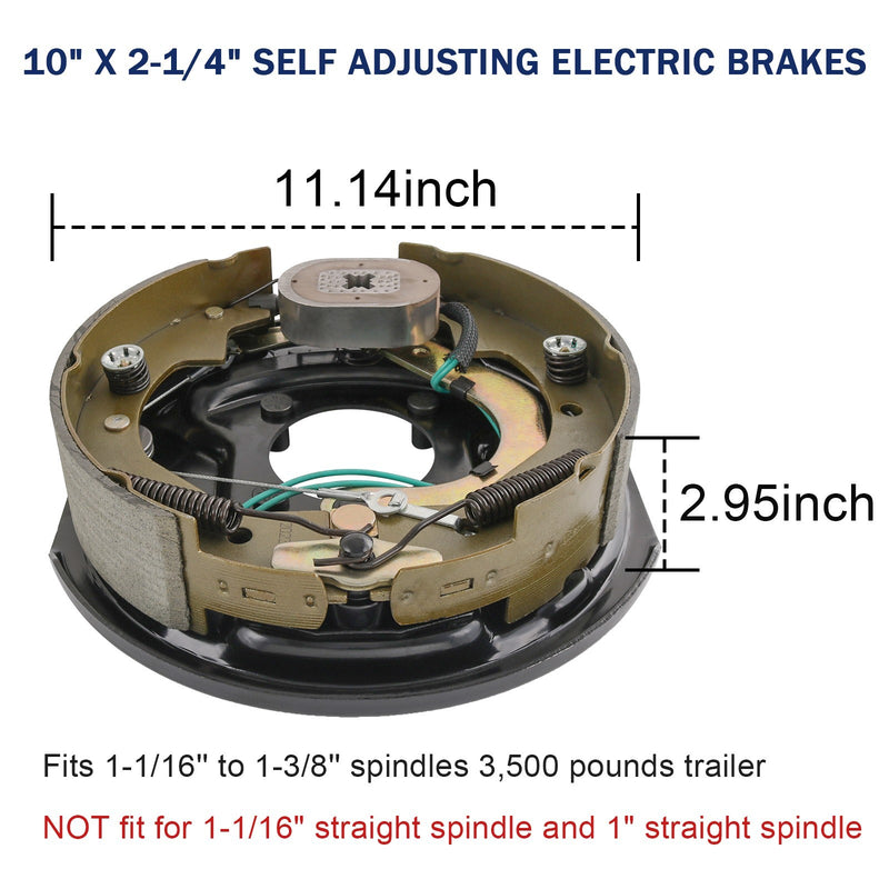 Electric Trailer Brake 10" x 2-1/4" & 5 on 4.5" Hub Drum Kit for 3500 lbs