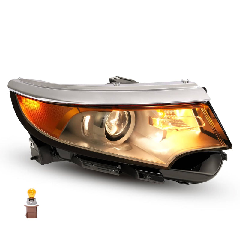 DURAFORCE Headlight Right Side Halogen Projector 5 Pins For Ford Edge 2011 2012 2013 2014