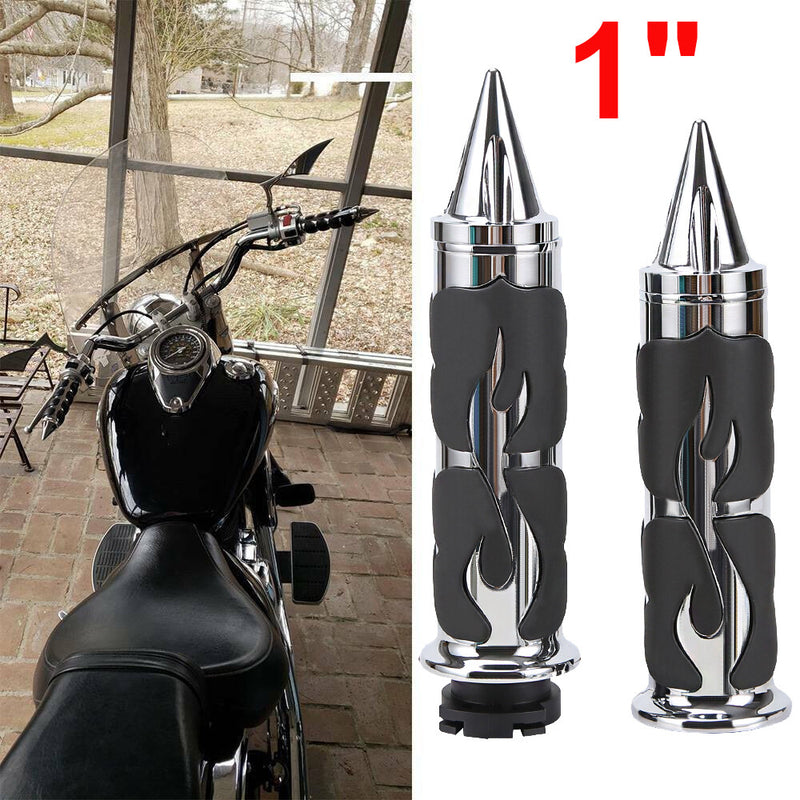 1 Inch Chrome Handle Bar Hand Grips for Harley Touring Road King Street Glide 88