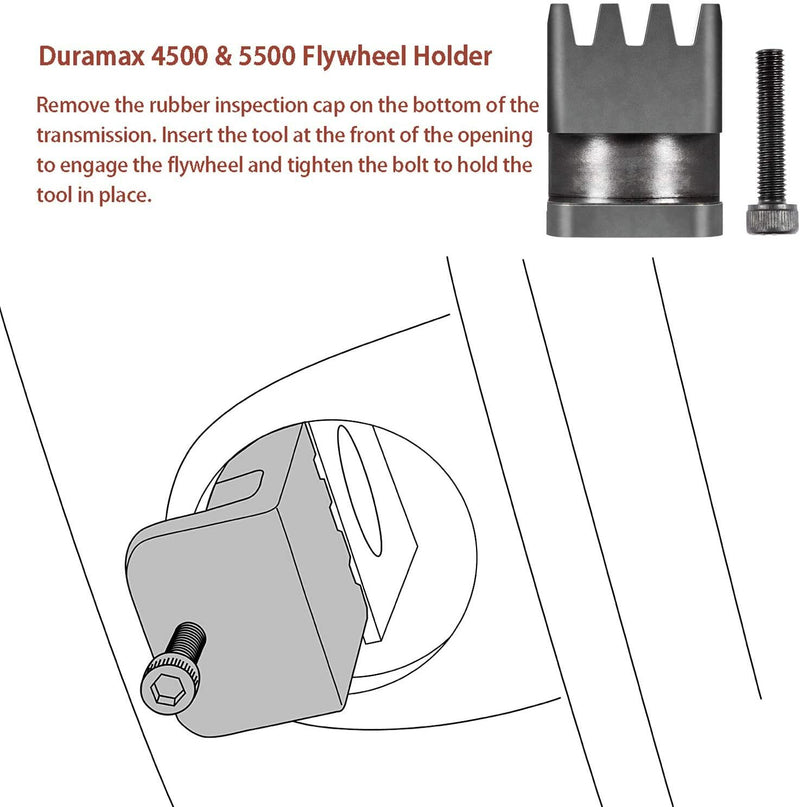 Flywheel Locking Tool with 36mm 3/4" Socket for 6.6L Duramax