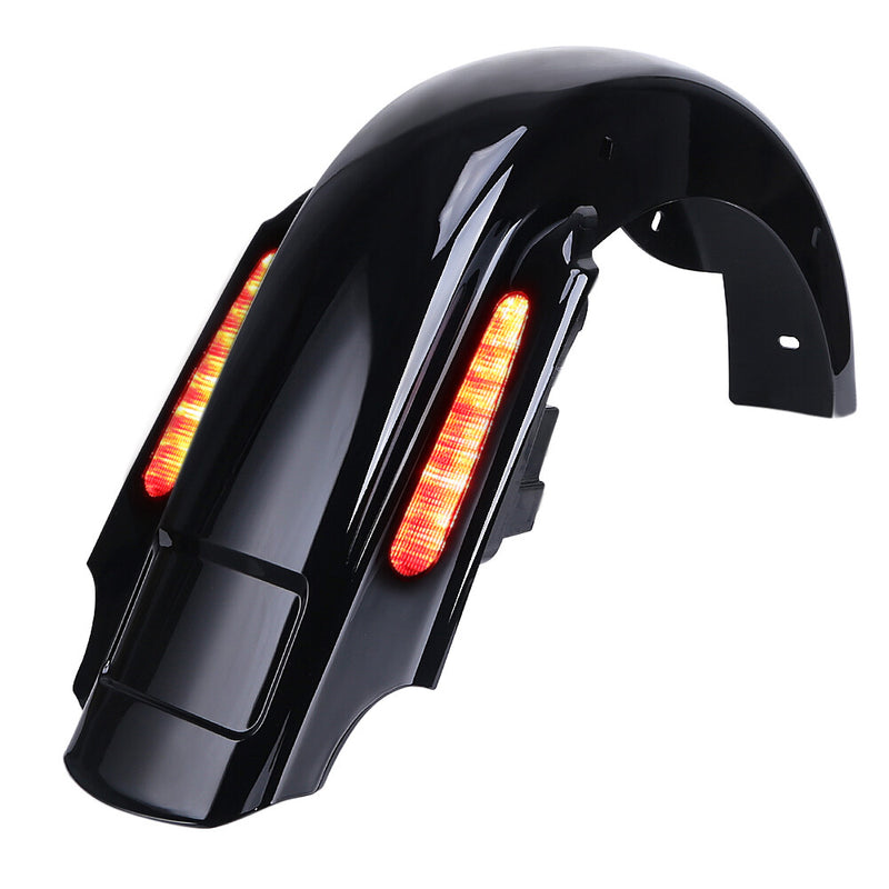 Dual Cut Rear Fender System w/ LED Light for Harley Electra Glide Road King CVO