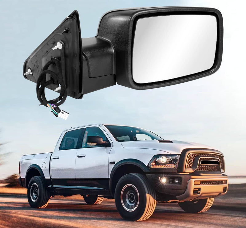 Right Passenger Mirror Manual Fold Heated LED Signal for Ram 1500 2013-2019